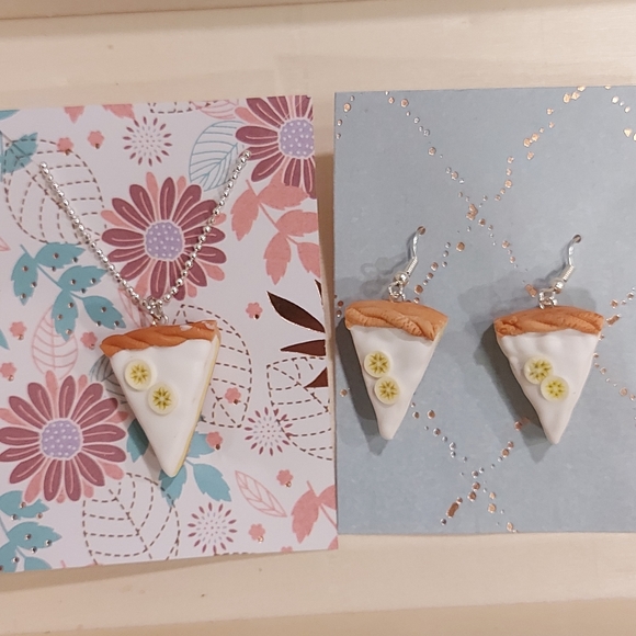 Banana Cream Pie Handmade Jewelry Set - Picture 2 of 6